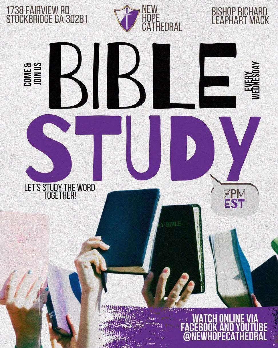 Congregation gathered for Wednesday midweek Bible study at New Hope Cathedral